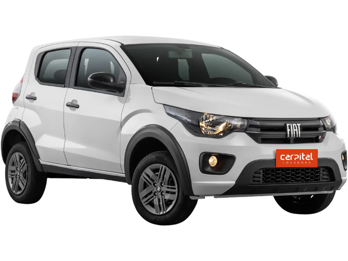 Fiat Mobi Like visto de frente em três quartos
