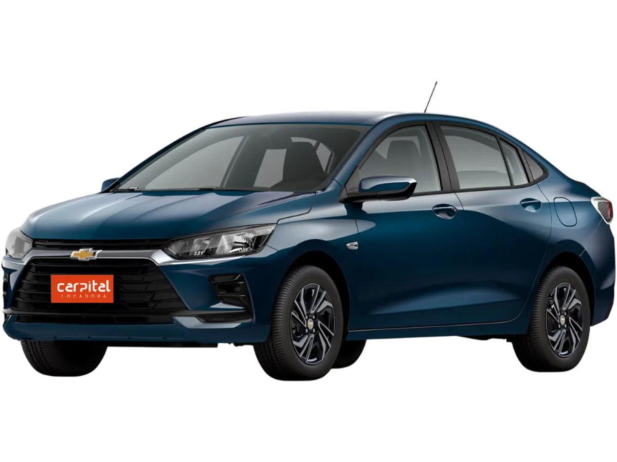 Chevrolet Onix Plus visto de frente em três quartos