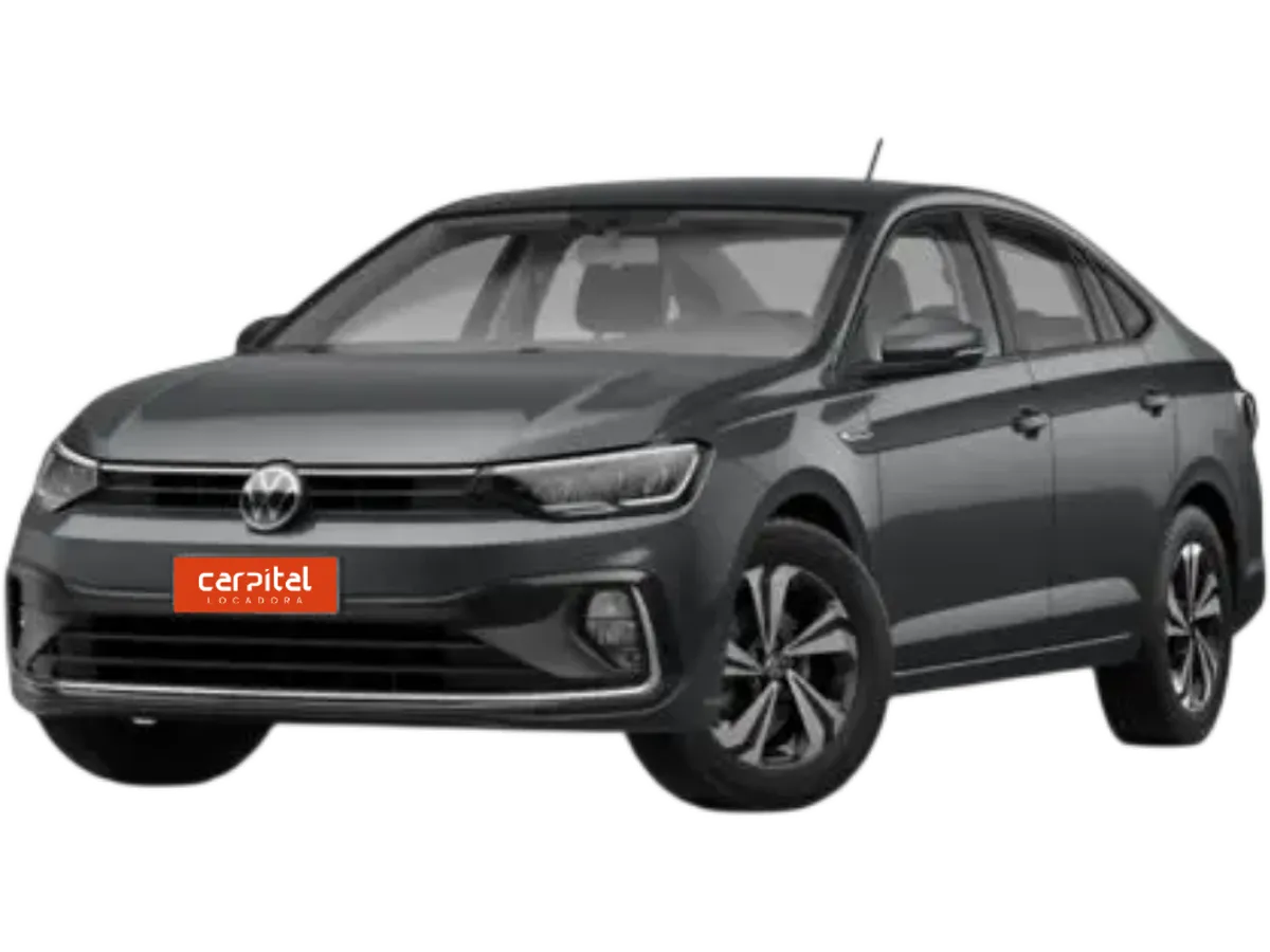 Volkswagen Virtus visto de frente em três quartos